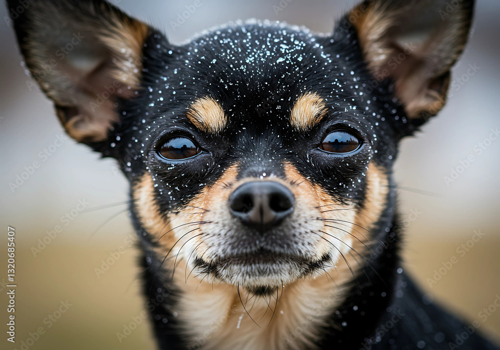 Frost-Covered Chihuahua in Snow Frost-Covered Chihuahua in Snow
