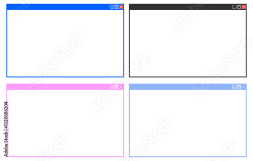 PCウィンドウ フレーム Windows風 ベクター(.SVG)