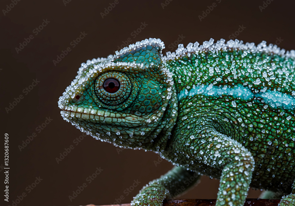 Obraz premium Chameleon Close-up with Detailed Scales