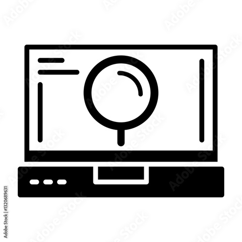 Search Laptop Interface Solid Icon