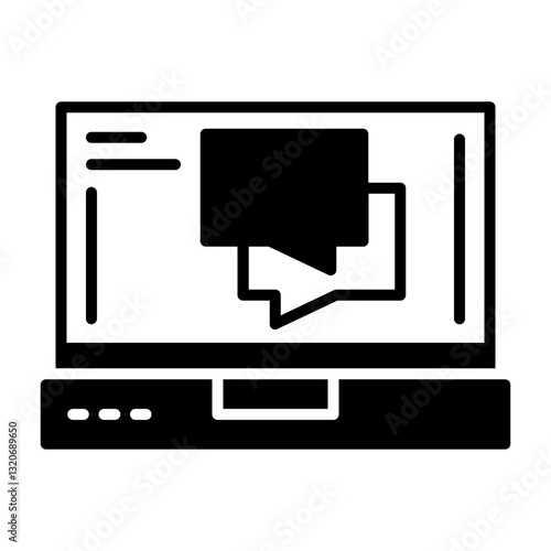 Chat Laptop Interface Solid Icon
