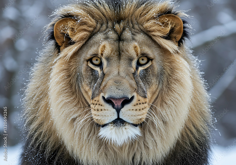 Fototapeta premium Lion with Intense Yellow Eyes