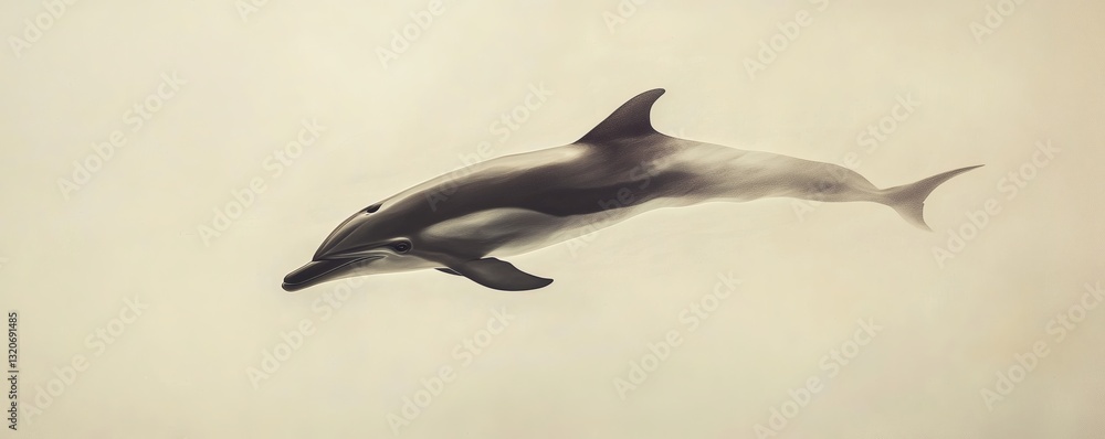 Obraz premium A beautiful dolphin gracefully swimming through the vast ocean waters