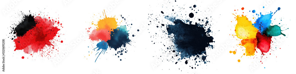 Fototapeta premium Vibrant Fluid Abstract Art Splatters and Blots of Colorful Paint Splashes on a Textured Background Dynamic Expression with Vivid Hues Flowing Textures and Expressive Brush Strokes