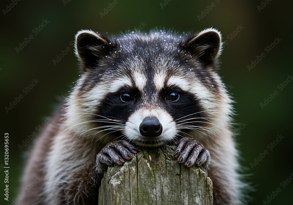 Fototapeta premium Raccoon Holding Paws Together