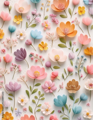 Spring Summer Pastel Floral Background Wallpaper