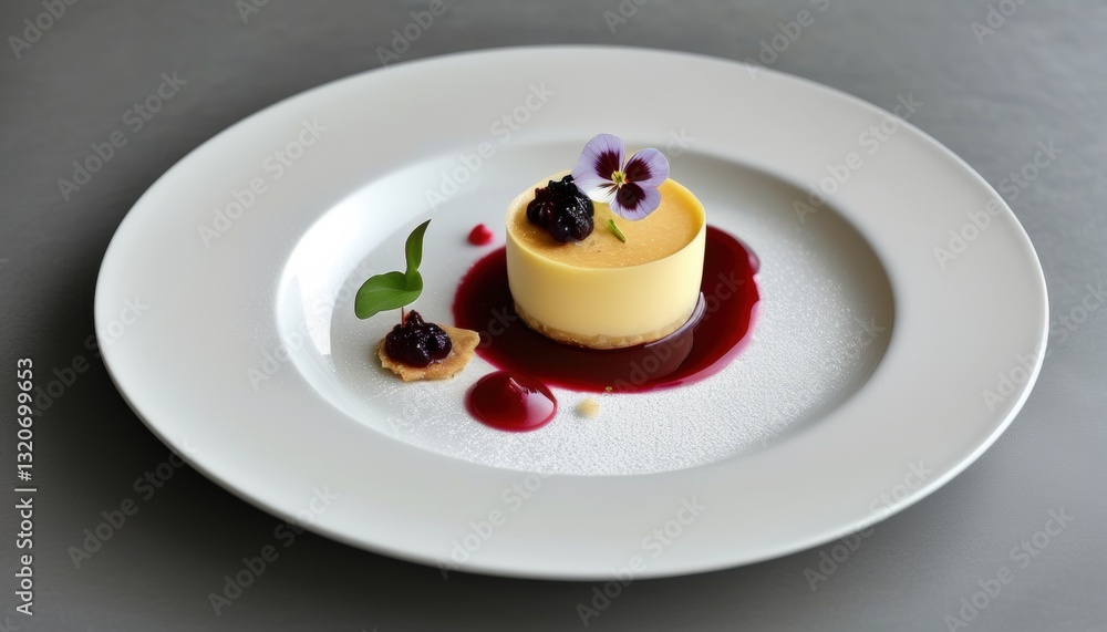 Minimalist high-end dessert presentation with copy space Minimalist high-end dessert presentation with copy space