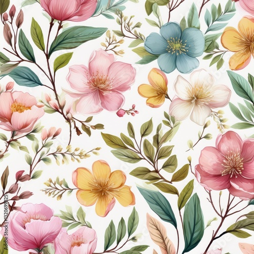 Spring Summer Floral Background Wallpaper