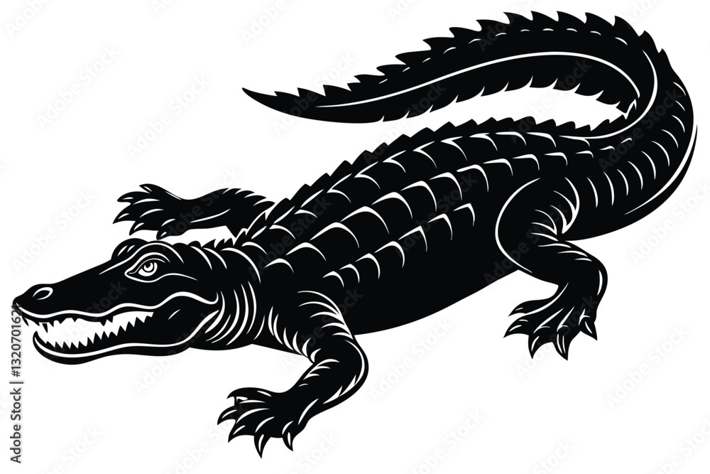 crocodile silhouette vector illustration crocodile silhouette vector illustration