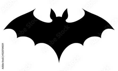 Bat Silhouette Isolated Transparent. Halloween Bat Icon. Spooky Flying Bat Vector. Vampire Bat Logo. Black Bat Illustration. Scary Bat Icon. Horror Bats Clip Art for Stickers, Halloween Decor