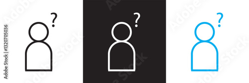 Person asking question icon. 