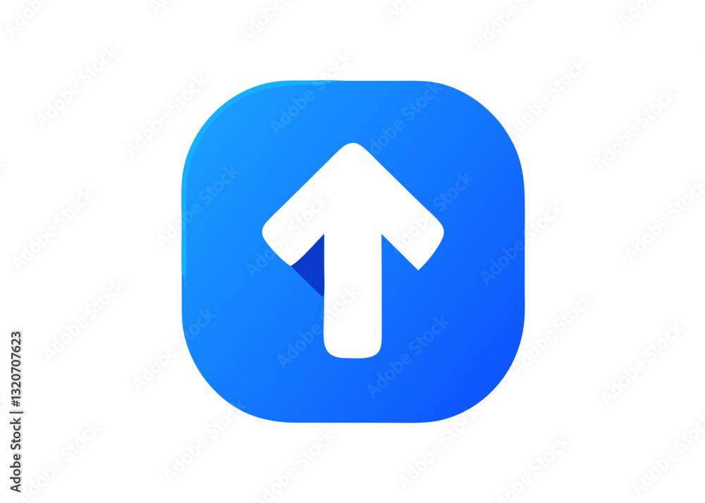 Modern Blue Upward Arrow Icon for Mobile Apps Modern Blue Upward Arrow Icon for Mobile Apps