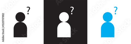 Person asking question icon. 