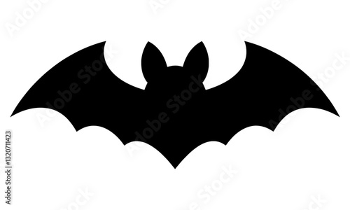 Bat Silhouette Isolated Transparent. Halloween Bat Icon. Spooky Flying Bat Vector. Vampire Bat Logo. Black Bat Illustration. Scary Bat Icon. Horror Bats Clip Art for Stickers, Halloween Decor