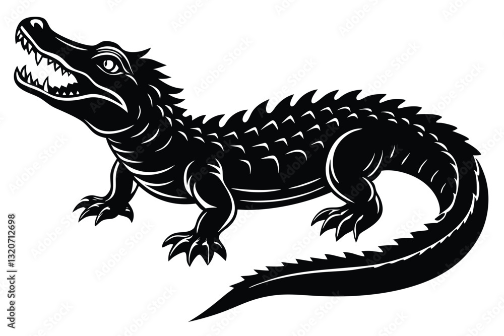 Alligator silhouette vector Alligator silhouette vector