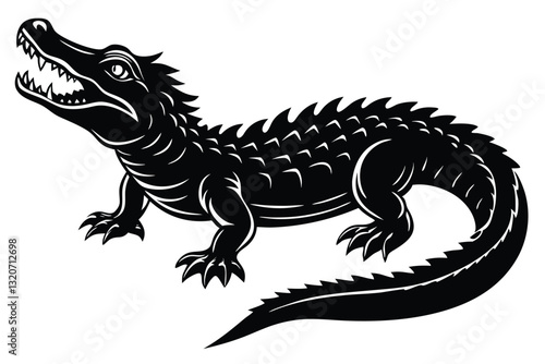 Alligator silhouette vector