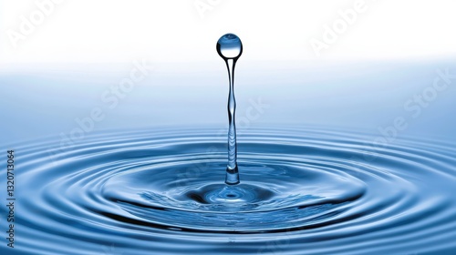 Water Droplet Splashing on Surface Creating Circular Ripples