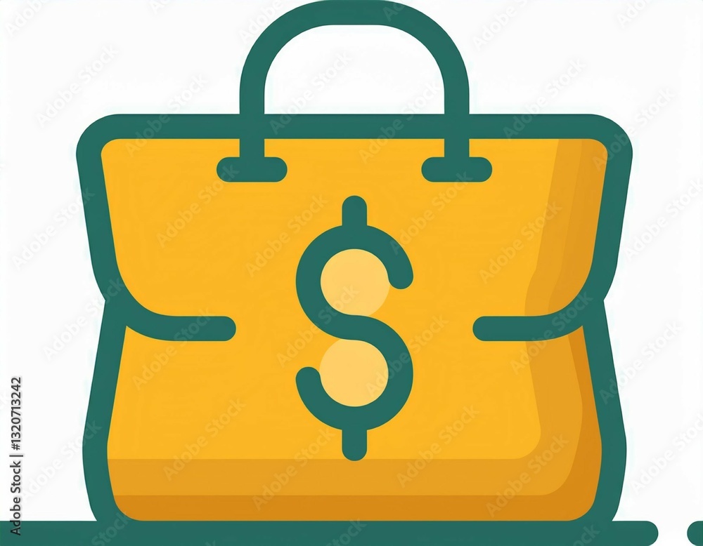 a bag with a dollar sign on it simple flat color art a bag with a dollar sign on it simple flat color art