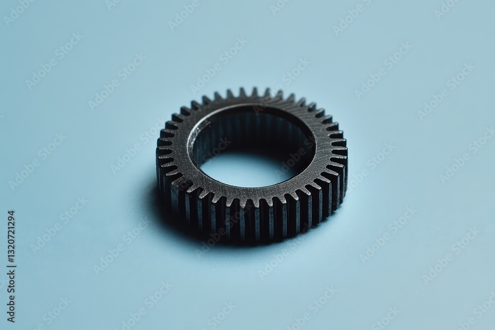A close up photograph showing a circular gear wheel A close up photograph showing a circular gear wheel