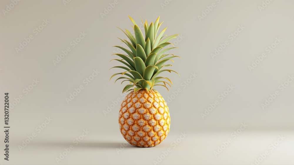 Pineapple on a white background, copy space for text Pineapple on a white background, copy space for text