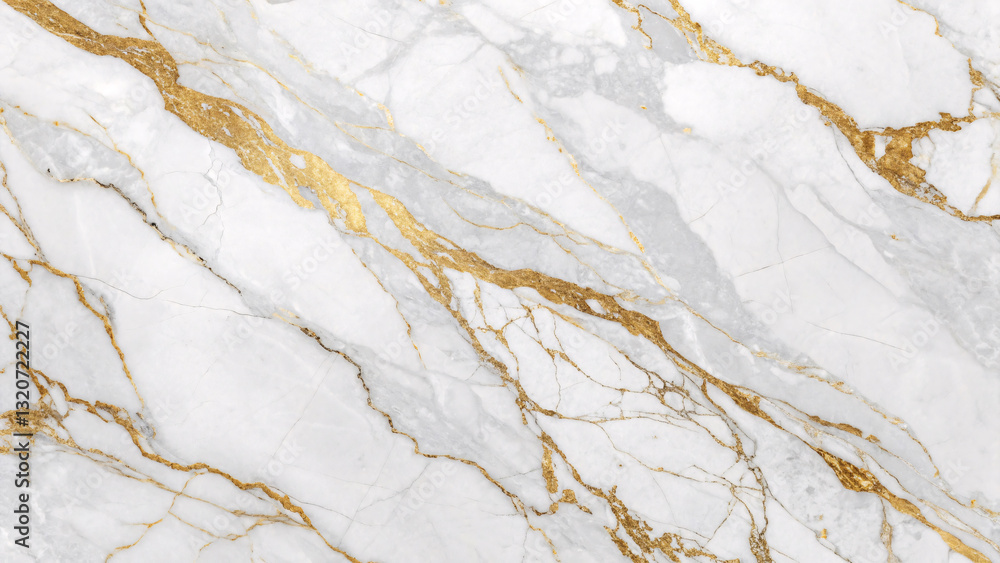 Naklejka premium White Marble with Gold Veins - Luxurious Abstract Texture