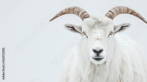 Obraz na płótnie white male goat front view isolated on white background w salonie