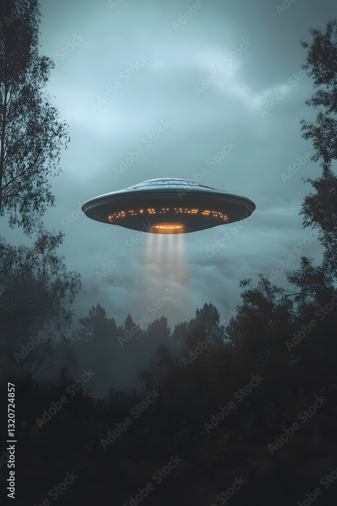 Fototapeta premium UFO, Generative AI 