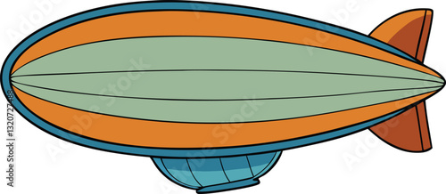 Vibrant Cartoon Airship on Transparent Background - Perfect for Your Creative Projects and Designs