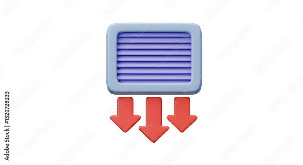 Isolated Download Icon with Arrows Isolated Download Icon with Arrows