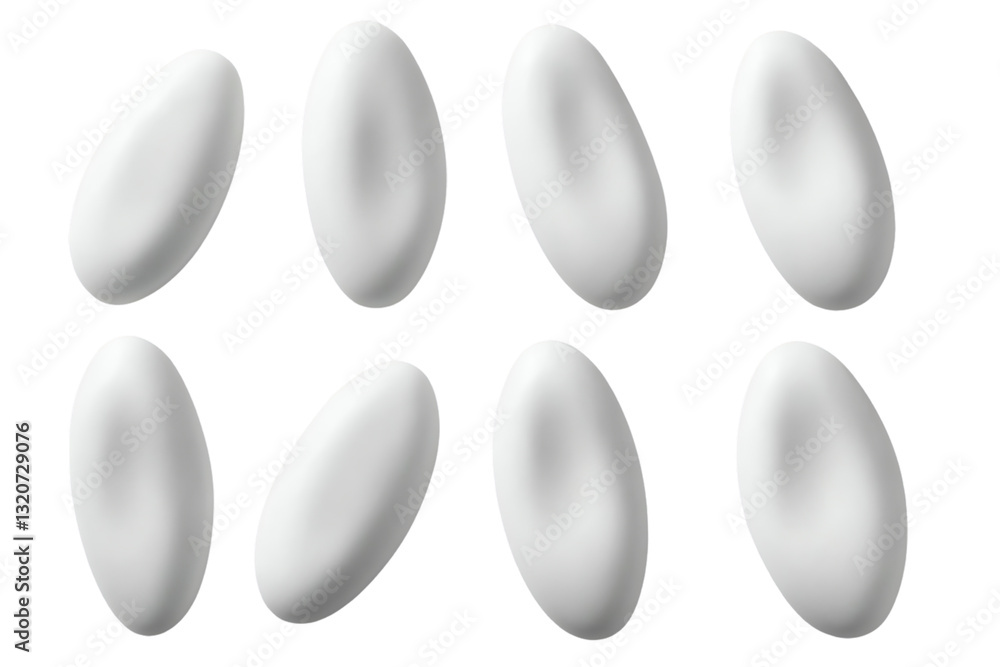 Elegant White Food Shapes Pattern Elegant White Food Shapes Pattern