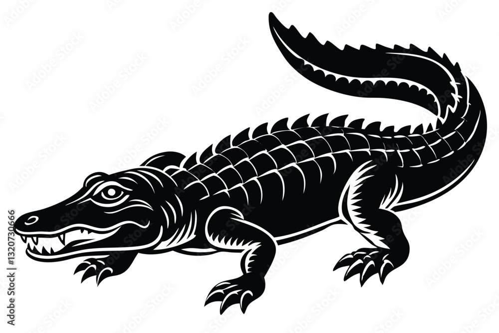 Crocodile and alligator silhouette Crocodile and alligator silhouette