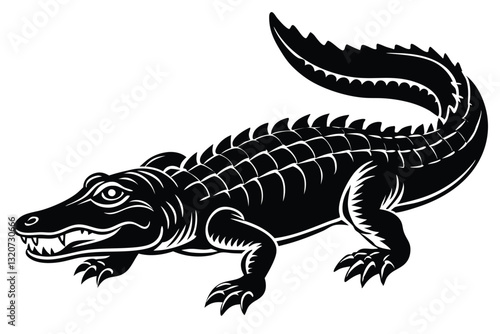 Crocodile and alligator silhouette