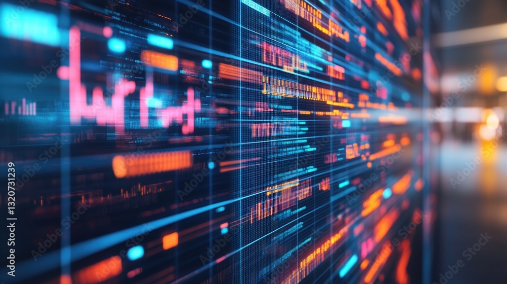 A digital representation of AI-powered fraud detection analyzing real-time financial data A digital representation of AI-powered fraud detection analyzing real-time financial data