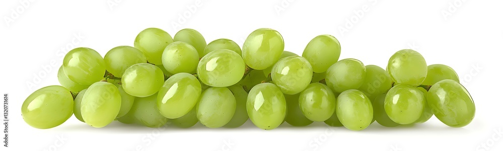 Fresh green grapes piled together on a white background. Fresh green grapes piled together on a white background.