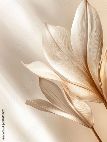 Wallpaper Mural Beige Dried Leaves Sunlight Minimalist Photography Torontodigital.ca