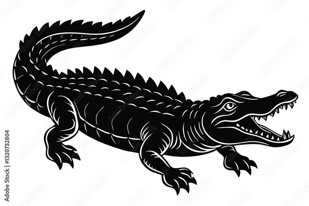 Naklejka premium silhouette of an American Alligator