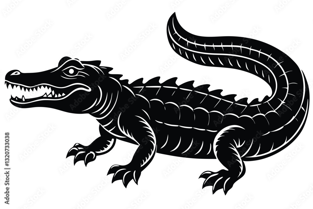 Fototapeta premium silhouette of an American Alligator
