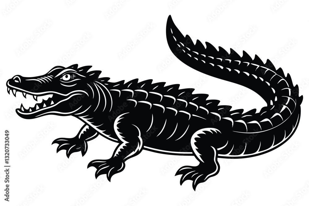 Naklejka premium silhouette of an American Alligator