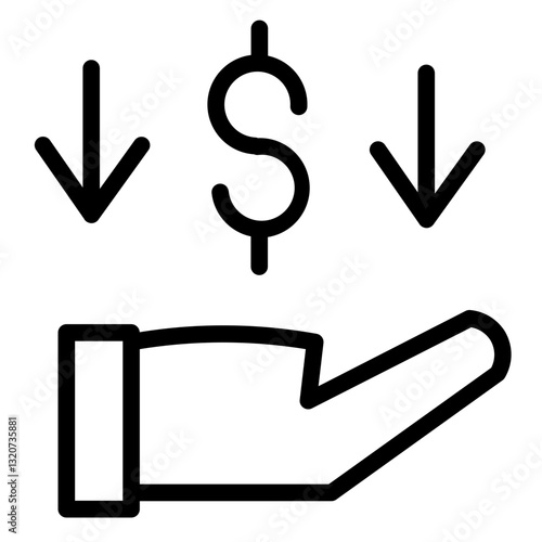 Finance Collapse Money Line Icon