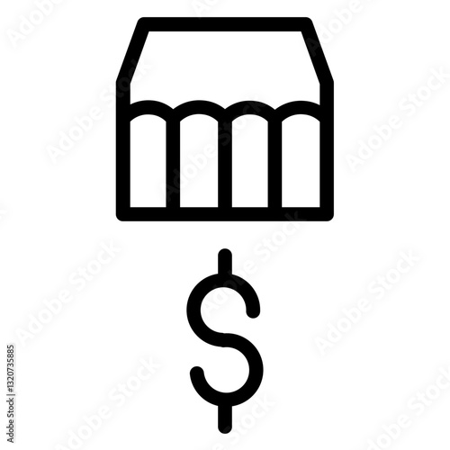 Finance Collapse Money Line Icon