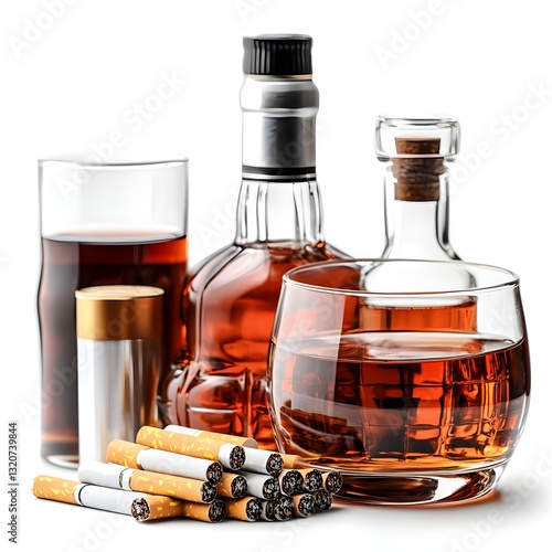 Luxury Goods and Excise Tax Concept with Alcohol and Tobacco Products