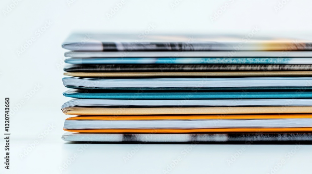 Neat stack of colorful brochures and booklets Neat stack of colorful brochures and booklets