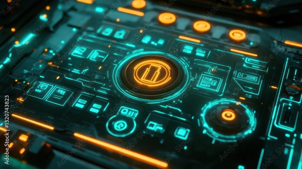 A high-tech data protection system with an encrypted lock and glowing security matrix A high-tech data protection system with an encrypted lock and glowing security matrix