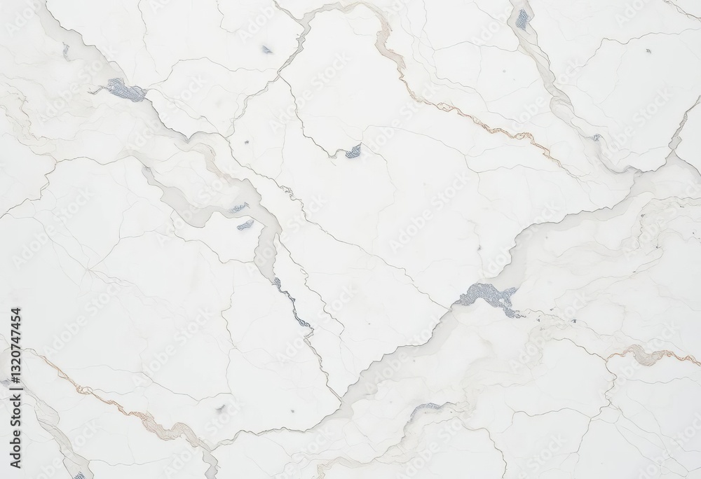 Obraz premium Intricate swirls and veins in polished white marble, smooth, glossy