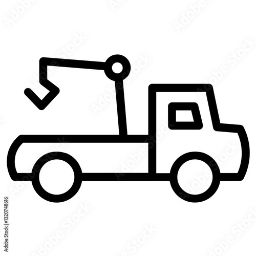 Truck Vehicle Wrecker Line Icon