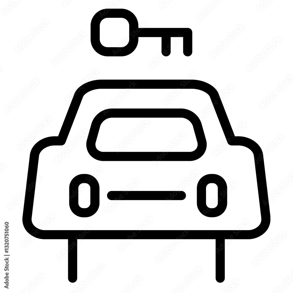 Garage Key Service Line Icon Garage Key Service Line Icon