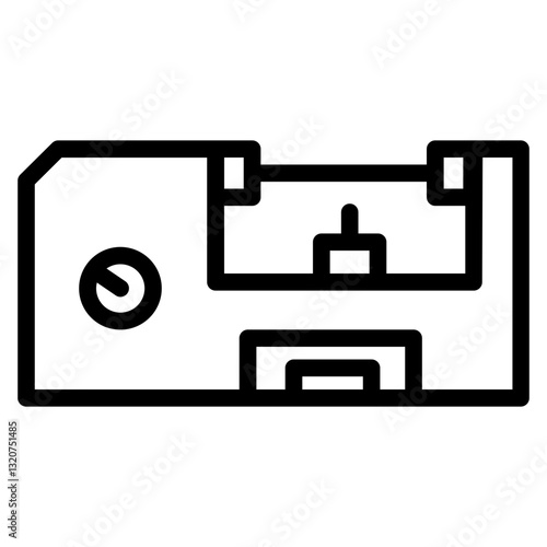 Machine Milling Workshop Line Icon