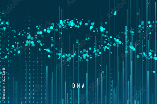 Big genomic data visualization. DNA test, genom map. Graphic concept for your design
