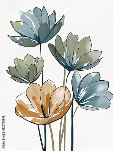 Modern flower painting