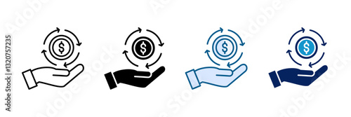 Revenue Cycle Icon Set Multiple Style Collection